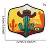 Patches bordados coloridos contrastantes em estilo western, cacto, cabeça de touro, patches de bota de cowboy, emblemas bordados, acessórios para vestuário