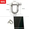 Grillete en D de Acero Inoxidable 304 Grillete en Forma de Arco Hebilla de Elevación Marina Anillo de Conexión para Cable de Acero M4-M38