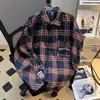 Camisa de cuadros para hombre, simple y versátil, estilo japonés, cuello de solapa, nuevo modelo de verano 2025, chaqueta unisex para pareja