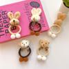 Bonito Pelúcia Bunny Hair Loop Doce Internet Celebridade Elegante Corda de Cabelo Estilo Japonês Simples Tie Head Borracha Tendão Bola Acessórios de Cabelo
