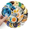 50 Piezas de Pegatinas de Sol, Luna y Nebulosa, Luna de Fantasía Retro, Sol y Cielo Estrellado Creativas Impermeables Decorativas Pegatinas para Taza de Agua y Cuaderno