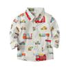 Camisa de Primavera para Niño 2020 Nuevo Estilo Coreano Manga Larga Infantil Camisa de Caricatura de Coche Infantil Solapa Camisa Casual
