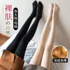 Mallas térmicas de felpa gruesa para otoño e invierno, adelgazantes, sin costuras, imitación de nailon, talla grande, dropshipping