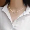 Novo Colar de Pérola do Amor em Prata de Lei S925 para Mulheres, Corrente de Clavícula da Moda que Não Desbota, Corrente de Pescoço Versátil de Nicho de Alta Qualidade