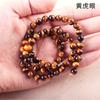 Cuentas de lapislázuli de ágata roja, negra y amarilla, hechas a mano, material de cristal con cuentas sueltas, pulsera tejida, accesorios al por mayor