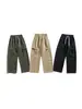 Pantalones cargo de algodón puro para hombre, pantalones casuales rectos holgados, nuevo estilo de verano, multibolsillos, cintura con cordón, pantalones deportivos