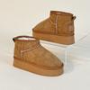 9992 nuevas botas de nieve para mujer 2025, zapatos de algodón para otoño e invierno, estilo coreano informal con forro polar, color sólido, mayor calidez y ayuda media.