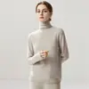 Nueva colección de otoño e invierno: Prenda base de punto de cachemira moderna y suave, color liso, adecuada para el trabajo y el uso diario, diseño simple con cuello con volantes