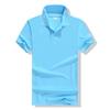 Camisa polo de algodão com lapela e seda gelada, roupa de trabalho personalizada para equipe, manga curta, camisa cultural de verão personalizada, logotipo impresso