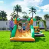 Castelo Inflável Infantil, Escorregador Inflável Pequeno de Tecido Oxford, Castelo Combo com Pula-Pula para Uso Doméstico, Castelo para Esportes ao Ar Livre