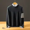 Suéter de cachemira Baicai Velvet en nuevo colorblock para hombre, cuello redondo, otoño/invierno 2026, de alta gama, ligero, versátil, capa base de punto