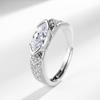 Anillo de circón estilo lujo ligero para transmisión en vivo transfronteriza, temperamento abierto, ojo de caballo, anillo para dedo índice femenino, tendencia de Ins, estilo same de super hada, celebridad de Internet
