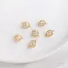 Chapado en Oro de 14K Electroplateado Zircón Colgante Planeta Inteligente Encanto en Forma de Diamante Pendientes Pulsera Joyería Colgante Hecho a Mano DIY