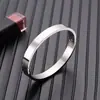 Pulsera con Cierre de Acero Inoxidable Pulido Transfronterizo para Hombres y Mujeres, Estilo Europeo y Americano para Parejas, Joyería Abierta de Acero Inoxidable, Dorado Rosa de Moda