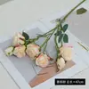 Lilian 7 cabeças borda queimada pequena rosa flor artificial flor de casamento cena de arte decoração decoração de flor de rosa camélia flor falsa