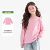 Camiseta de manga larga con cuello redondo y canalé de algodón puro, unisex, adecuada para otoño e invierno, con un ajuste cómodo, tejido suave y agradable para la piel, y diseño versátil para ropa infantil.