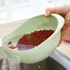 Colador de Arroz y Cesta Escurridora de Plástico, No Requiere Lavado a Mano, Cesta Engrosada para Lavar Arroz con Agujeros Finos para Uso en la Cocina