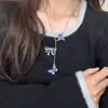 Collar punk de mariposa apilada de chica hot europea y americana, cadena para la clavícula con borlas multicapa de nicho