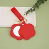 Chaveiro Criativo Simples de Flor Espelhada Chaveiro Anti-Perda Acessórios para Bolsa de Mão Couro PU Espelho Redondo Corda de Chave