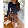 3ª Mañana Otoño Nueva Colección: Mini Falda de Gamuza Retro con Cordón y Cintura Elástica de Línea A ZY4511