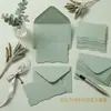 Conjunto de Envelopes para Cartão de Cumprimentos Verde, Envelope Minimalista Liso na Cor Sálvia, Conjunto de Envelopes para Convite Estilo Europeu