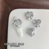 Caixa de Presente Liga de Zinco Strass Acessórios para Nail Art, Brilhante Luxo Leve Translúcido Branco Champagne Vermelho Coração Inclinado Decorações de Strass para Unhas