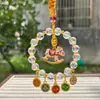 El Ábaco del Dios de la Riqueza en la Carretera No. 5 de Hangzhou Lingyin se cuelga con éxito en el interior del coche Nafu, con cuentas de cristal.