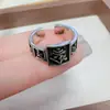 Anillo Abierto Ajustable Estilo Chino Retro de Lujo Ligero para Hombres y Mujeres, Moderno, Sencillo, Versátil Anillo Ajustable