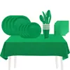 Nueva Serie de Color Sólido Suministros para Fiesta Verde Papel de Seda Plato Mantel Suministros para Decoración de Fiesta de Cumpleaños