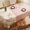 Nuevo mantel de mesa de comedor ovalado modelo 2025 estilo chino, impermeable, a prueba de aceite, resistente al calor, lavable, de lujo ligero con un toque de alta gama