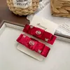 Pinza para el pelo con lazo rojo de terciopelo de conejo, Accesorios para el pelo de niña, Pinza BB geométrica de alta gama, Pasador, Accesorios para la cabeza