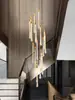 Villa Escalera Francesa Araña Personalidad Creativa Arte Sentido Avanzado loft Hueco de Escalera Alto Araña Larga Giratoria
