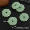 Acessórios de vidro atacado imitação de folha de jade pingente de jade branco nada cartão luz verde colar diy pulseira pingente