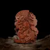 Jujubeira Fulminada Esculpida em Relevo Zhenwu Ornamento de Mão, Escultura em Madeira, Objeto de Arte em Madeira Maciça, Esculpido à Mão, Escultura Fina de Alto Padrão