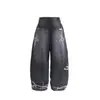 Moda Masculina Tendencia Nuevo Streetwear Retro Lavado Rasgado Suelto Pantalones de Mezclilla Gótico Y2K Ropa