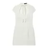ZA Roupa Feminina E-commerce Transfronteiriço 2026 Novo Estilo Europeu e Americano Moda Temperamento Laço Decorado Vestido Curto de Bolinhas