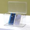 Estuche de acrílico transparente para teléfono móvil con control remoto, tapa, cable de datos, artículos diversos, caja de almacenamiento rectangular de escritorio