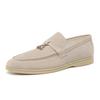 2023 Outono Novos mocassins mocassins masculinos borla estilo britânico slip-on de alta qualidade sapatos de couro de camurça sapatos preguiçosos