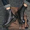 Botas Martin 1460 con Patrón de Lichi para Mujer, Piel de Vaca Suave de Primera Capa Botines de Pareja, Botas de Motocicleta de Cuero Genuino Estilo Británico, Punta Redonda, Casual y Versátil