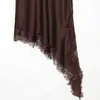 Para Comercio Exterior Europeo y Americano Transfronterizo Ropa de Mujer Aliexpress Más Vendido Verano Marrón Encaje Dobladillo Irregular Vestido de Tirantes