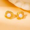 Aretes de moda de acero inoxidable transfronterizos con forma irregular, nicho femenino, no se decoloran, aretes de alta gama para mujer, ventas directas de fábrica