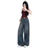 Jeans de trabajo rectos estilo retro americano para mujer, nuevos pantalones casuales de pierna ancha sueltos y fluidos para otoño y primavera para chicas a la moda