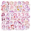 Pacote de Adesivos de Unicórnio Rosa Fofo para Aquarela com 50 Folhas Rosa Roxo Desenho Animado Sonhador Pônei Diário Adesivos Decorativos à Prova d'Água
