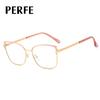 95700 moda nuevo metal espejo plano para mujer cómodo espejo de resorte pies gafas anti luz azul montura de gafas de moda