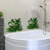 Planta Verde Fresca Decorativa em Vaso Adesivos de Parede Adesivos para Banheira Banheiro Sala de Estar Parede de Fundo Decoração de Casa Adesivos de Parede Autoadesivos Pvc
