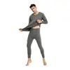 Traje de Ropa Interior Térmica Sin Marca para Hombre Aumentar Rodilleras Forrado de Felpa Calefacción Ropa y Pantalones de Otoño Parche Develvet Ropa y Pantalones de Otoño