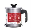 Gadget de Cozinha Mais Vendido: Pote Filtrador de Óleo de Aço Inoxidável de Grande Capacidade para Filtrar Resíduos, Garrafa de Molho de Soja Estilo Japonês com Tampa