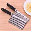 Faca de Batata com Espinho de Aço Inoxidável Doméstica Fam Corte de Batata Faca Ondulada Multifuncional Batata Frita Batata Corte
