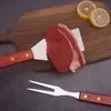 Traje combinado de herramientas para hornear de tres piezas Producto de Amazon acero inoxidable mango de madera tenedor pala pinza herramienta para barbacoa suministro directo