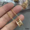 Versión Alta CNC Collar de Cerámica Baojia para Mujer Oro Rosa Primavera Hombrecito Rojo Estilo Benéfico Cadena para Clavícula Cintura Pequeña